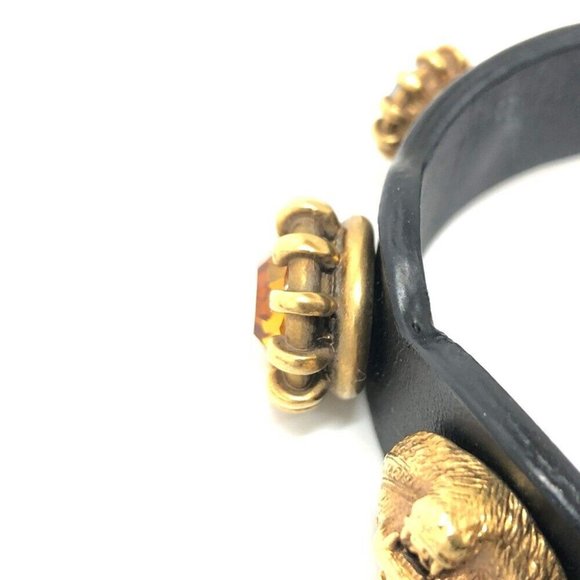 Auth GUCCI Taiga head Accessories Bracelet Leather Black/Gold/Multicolore - Picture 9 of 11